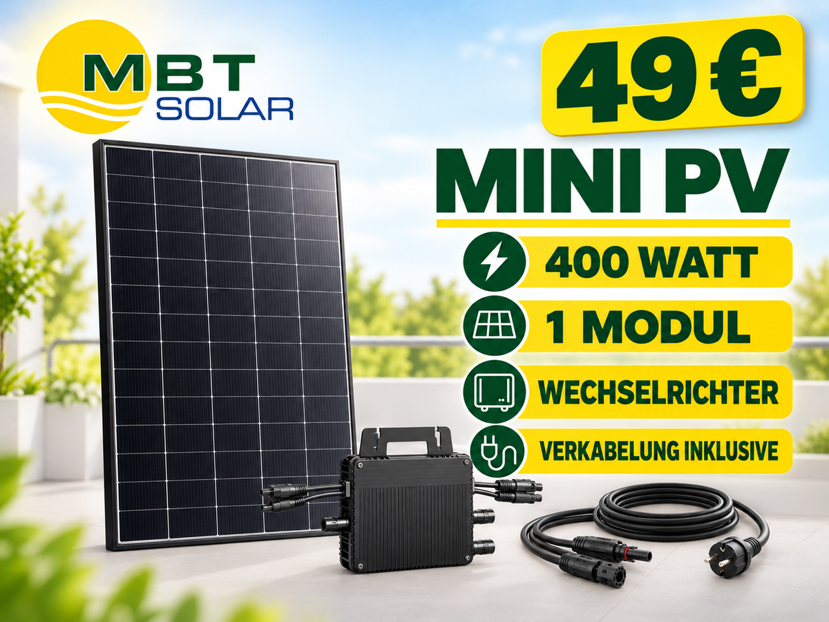 MINI PV 400Watt mit Wechselrichter