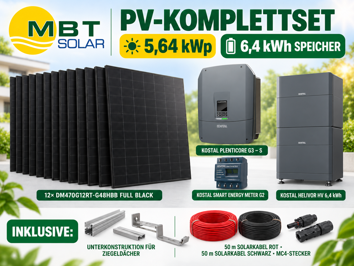 PV-Komplettset mit Speicher – 5,64 kWp inkl.6.4 kWh Speicher
