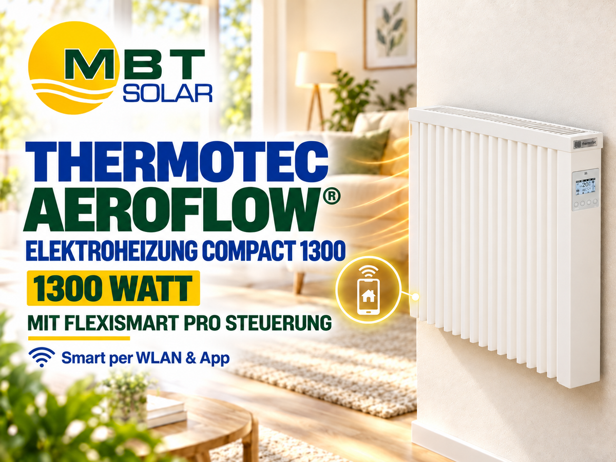 Thermotec AeroFlow® Elektroheizung COMPACT 1300 mit FlexiSmart Pro Steuerung